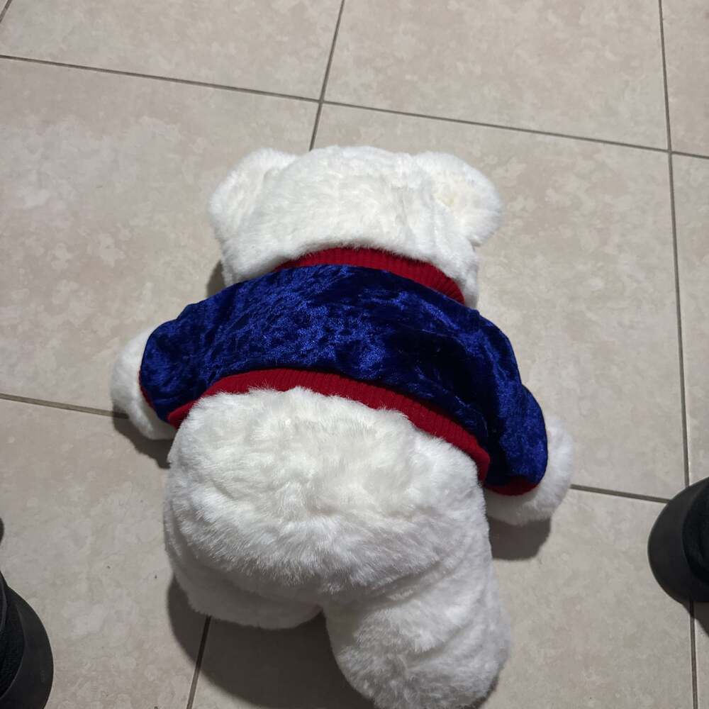 Christmas Santa Adorned Polar Bear Plush Stuffed Animal Toy - Picture 8 of 8